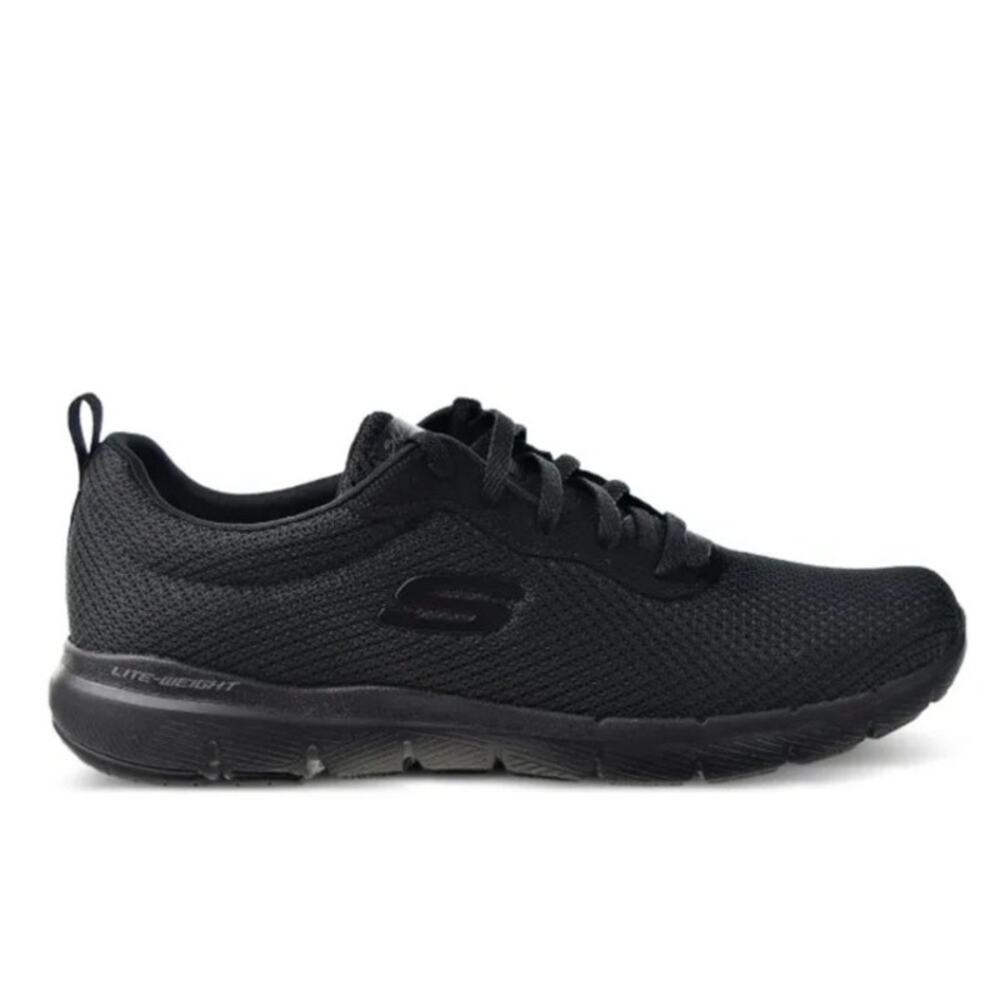 Skechers Womens 8 Flex Appeal 3.0 Shoes Black Mesh Tennis Sneakers Comfy Casual